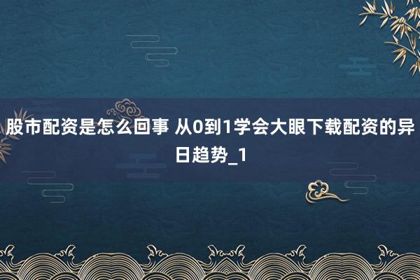 股市配资是怎么回事 从0到1学会大眼下载配资的异日趋势_1