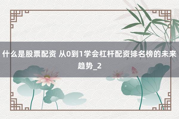 什么是股票配资 从0到1学会杠杆配资排名榜的未来趋势_2